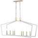 Lizabeth 8 Light 42.25 inch Matte White/Modern Gold Linear Chandelier Ceiling Light